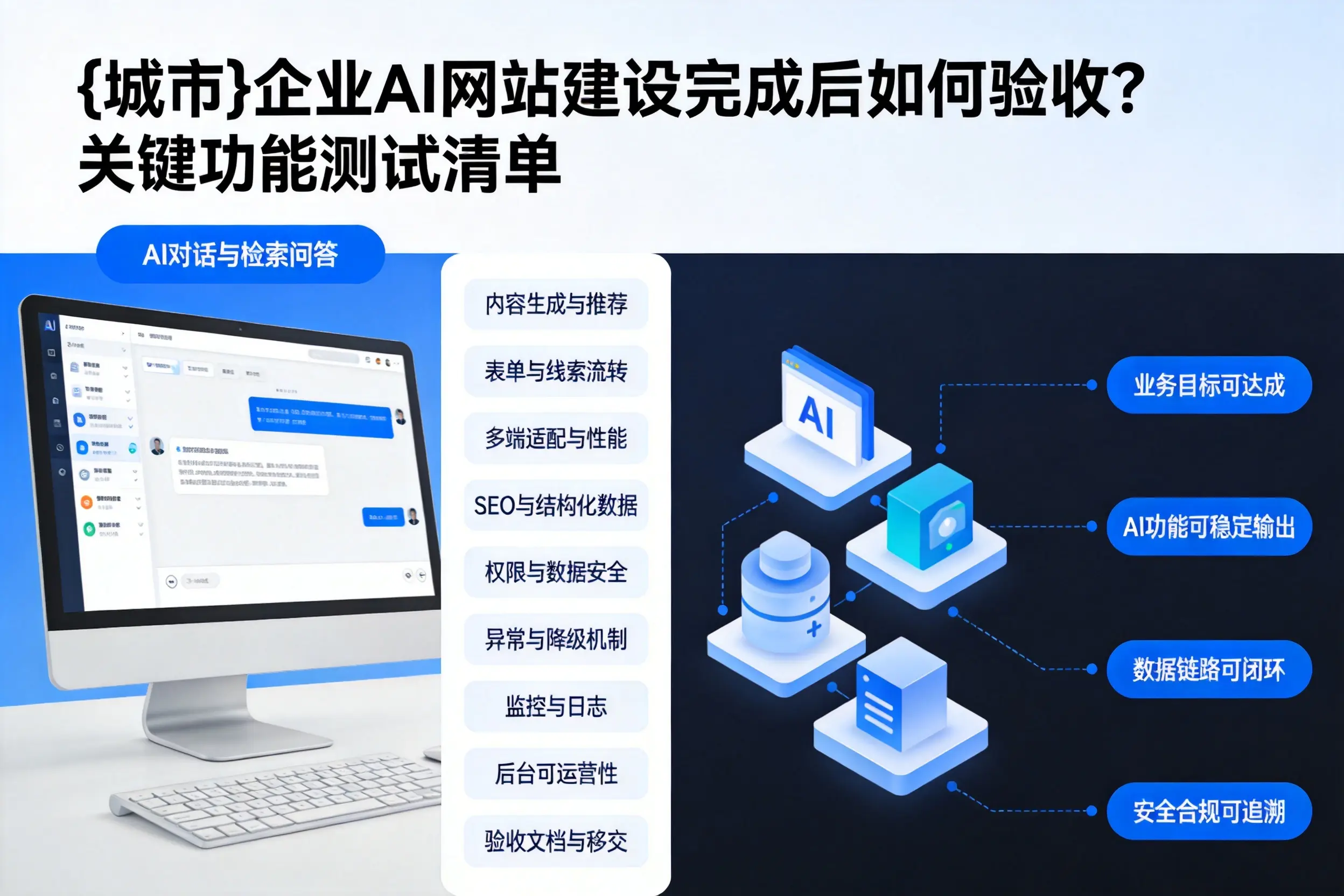 鸡西企业AI网站建设完成后如何验收?关键功能测试清单