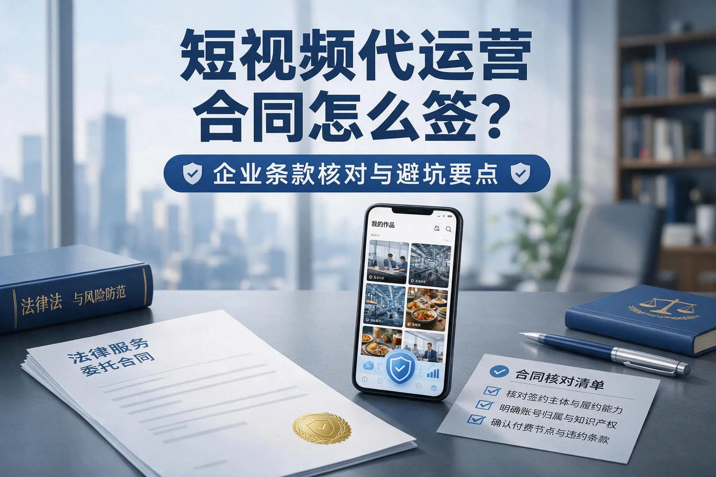 短视频代运营合同怎么签？鸡西企业条款核对与避坑要点