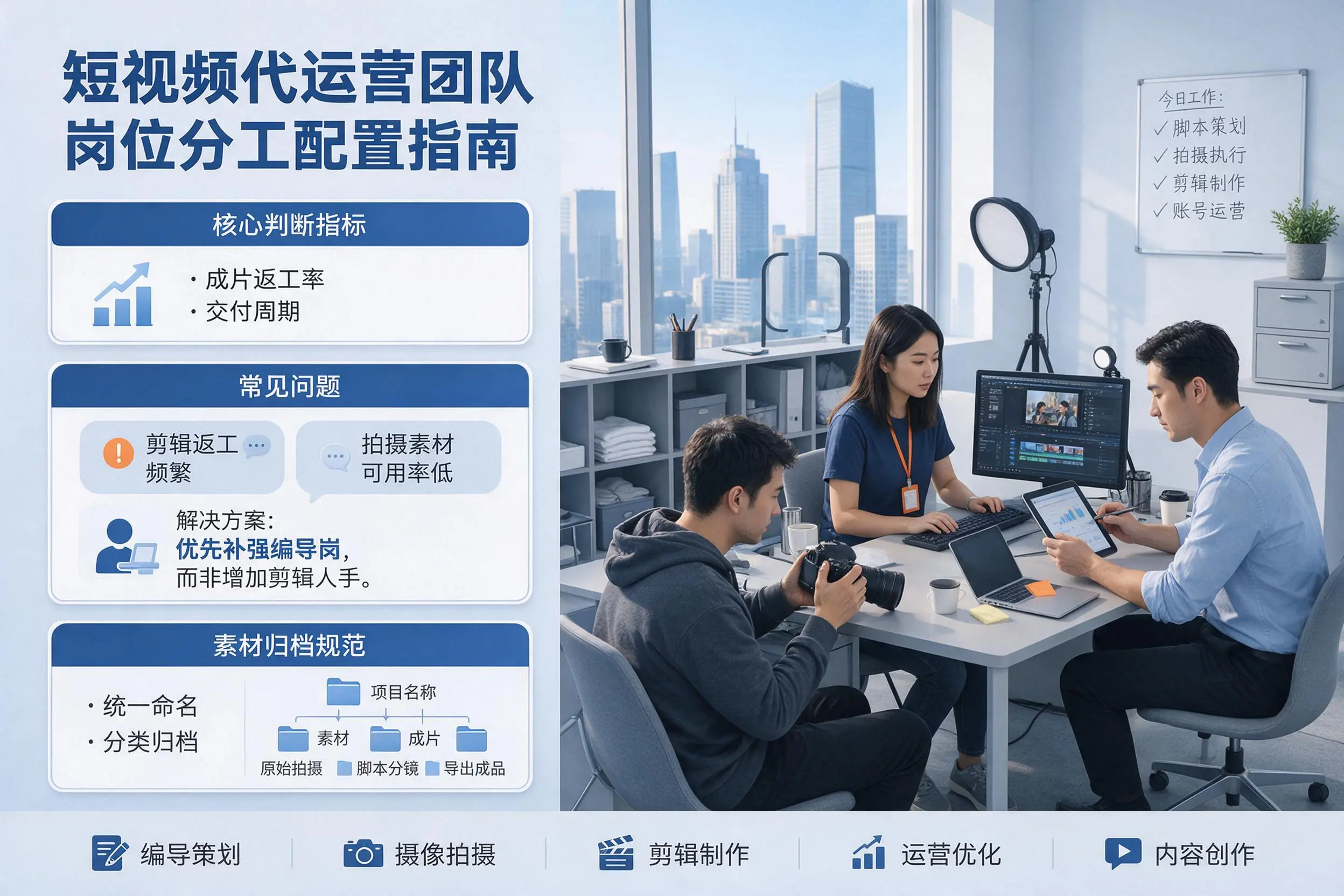短视频代运营团队如何配置？鸡西企业岗位分工科普说明