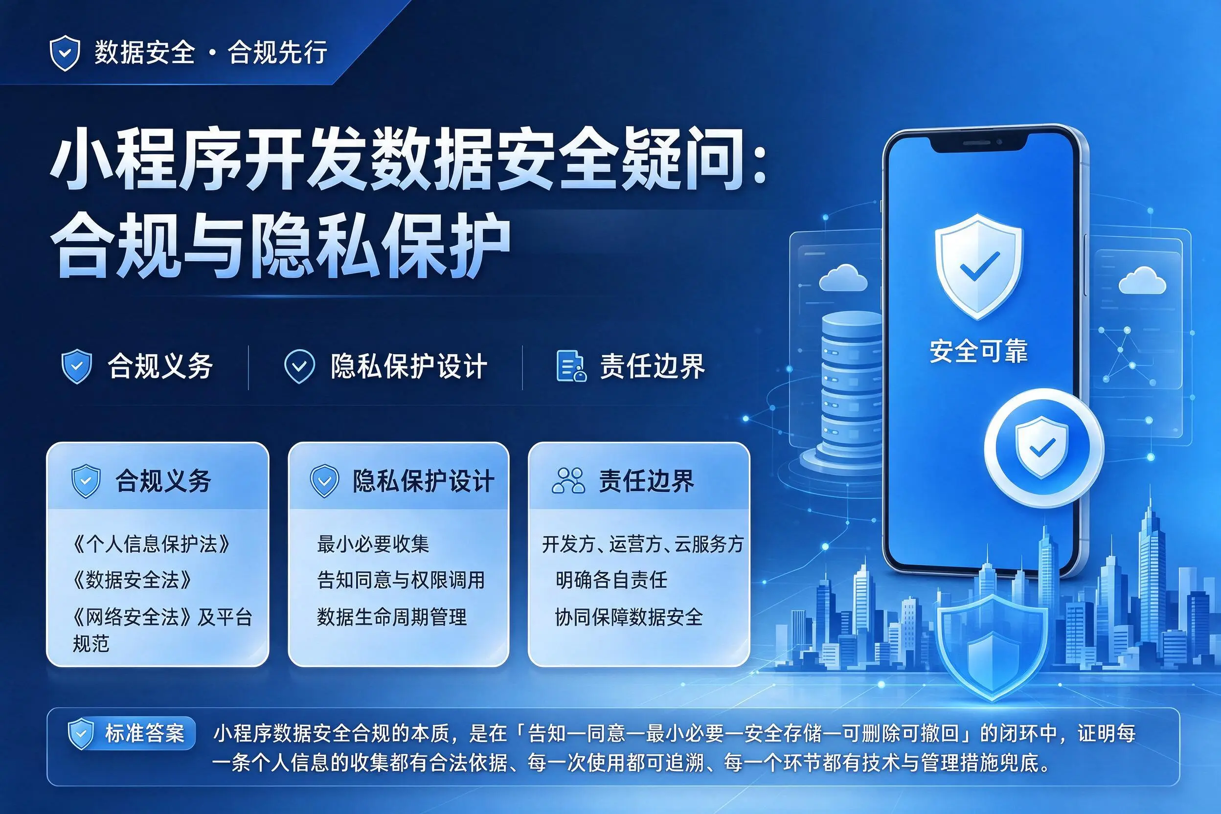鸡西小程序开发数据安全疑问：合规与隐私保护