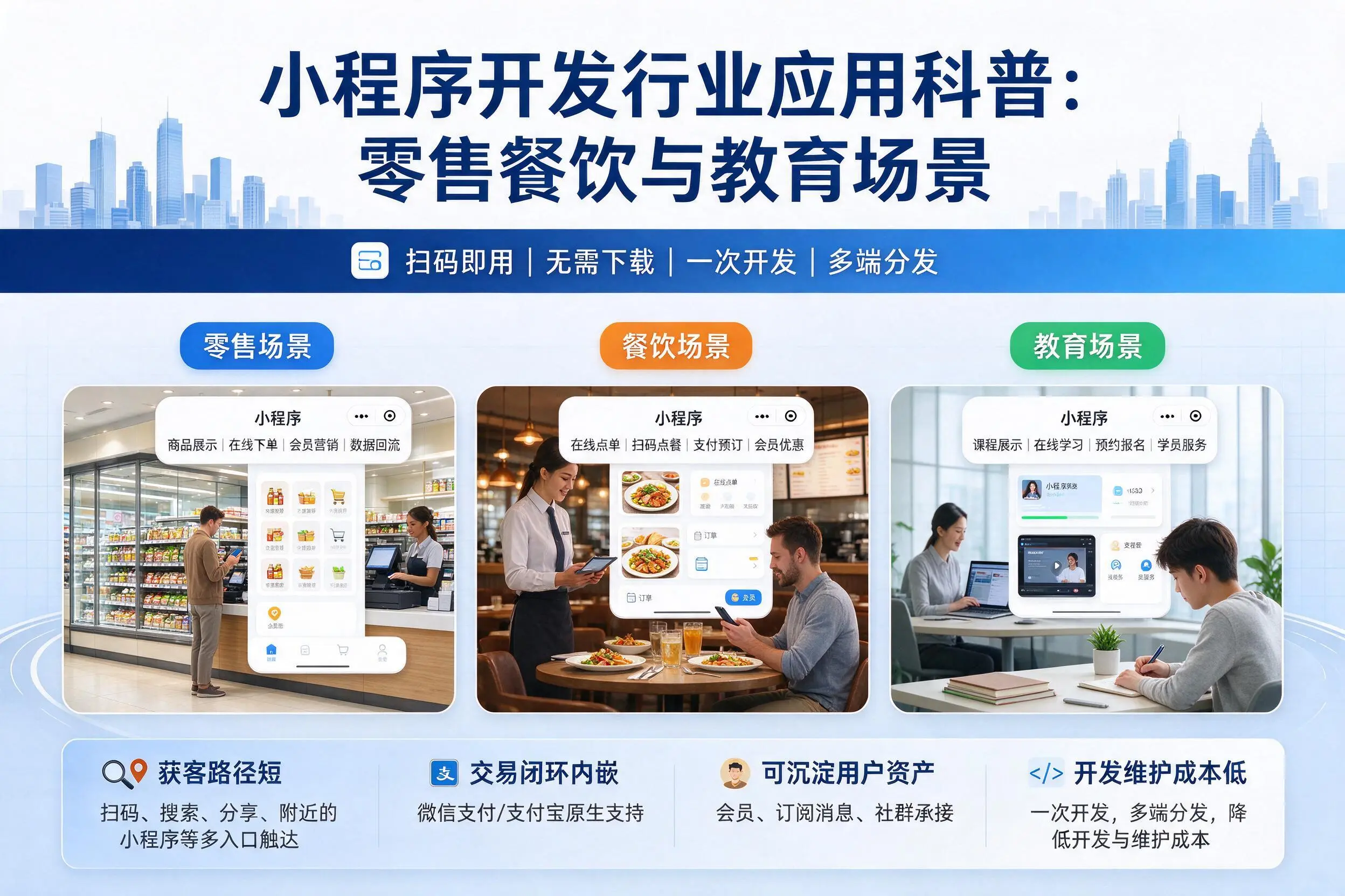 鸡西小程序开发行业应用科普:零售餐饮与教育场景