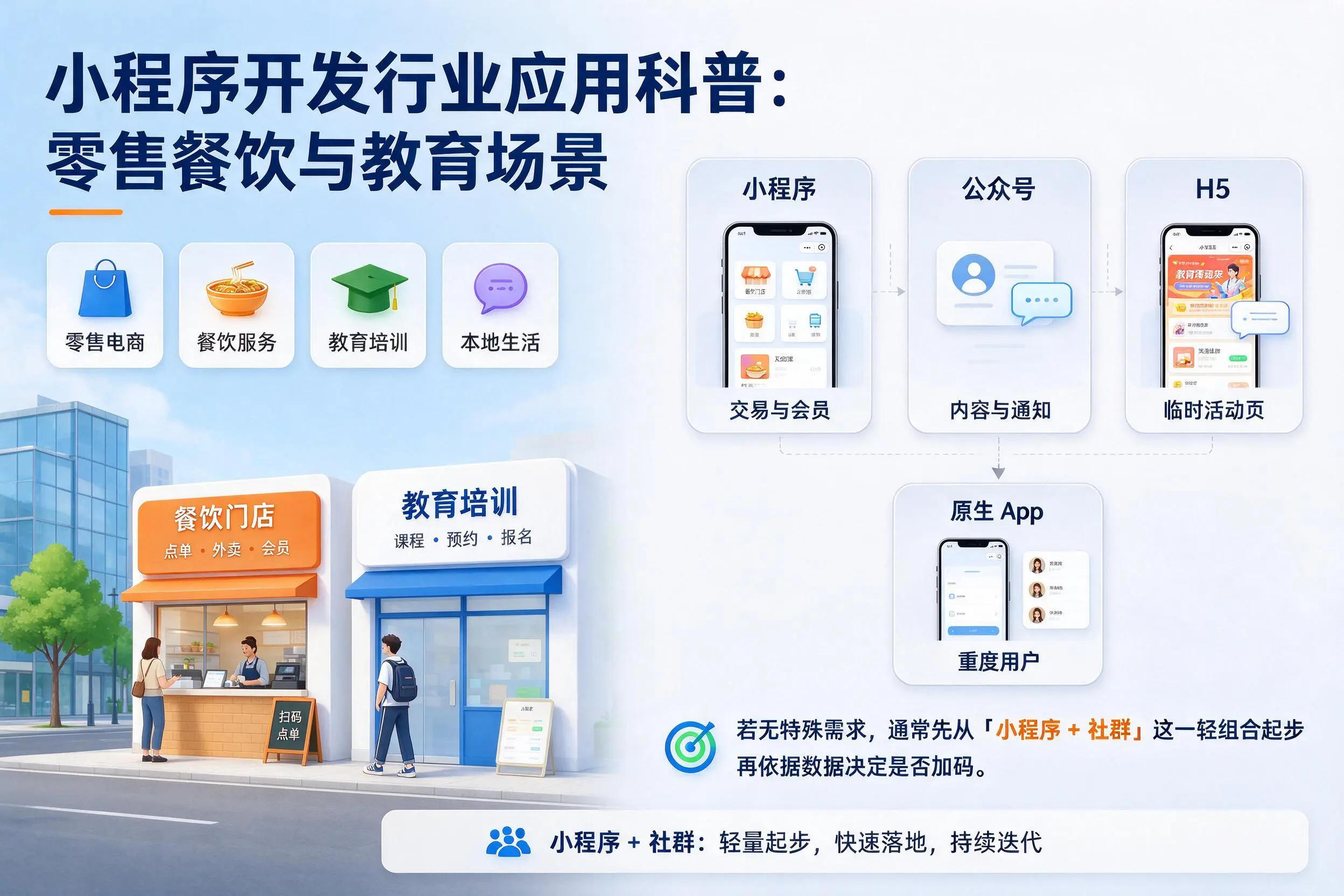 鸡西小程序开发行业应用科普:零售餐饮与教育场景