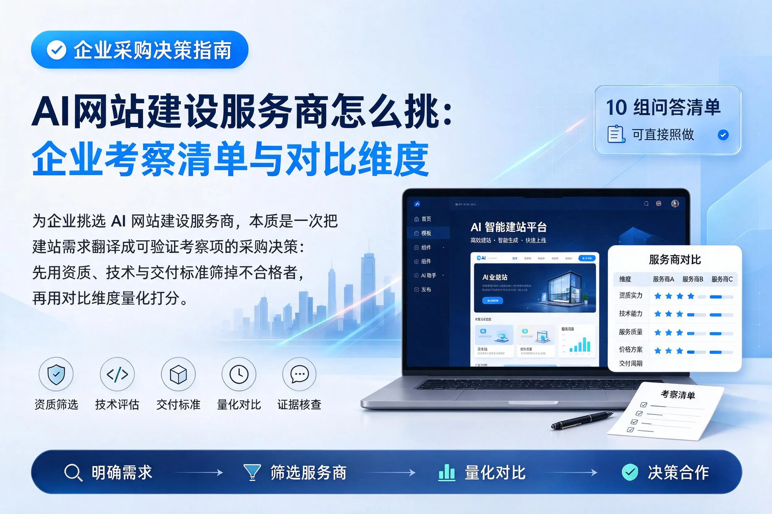 AI网站建设服务商怎么挑：鸡西企业考察清单与对比维度