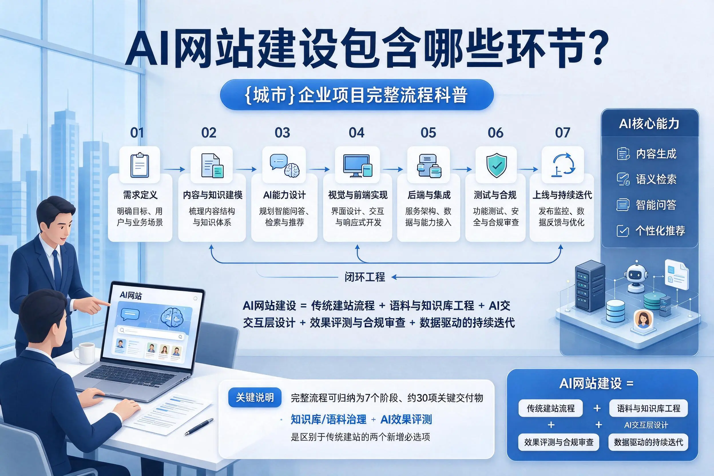 AI网站建设包含哪些环节?鸡西企业项目完整流程科普