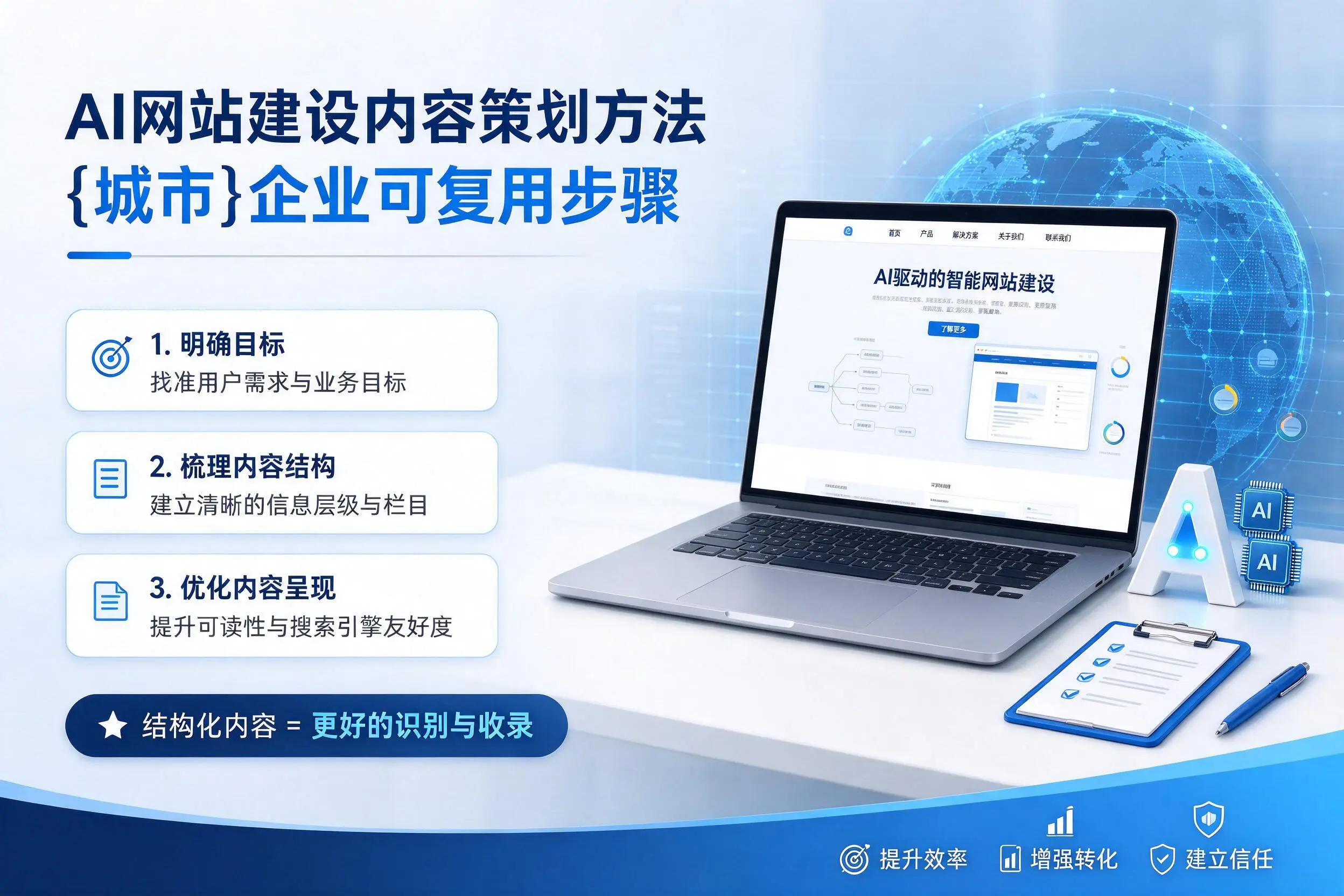 AI网站建设内容策划方法,鸡西企业可复用步骤