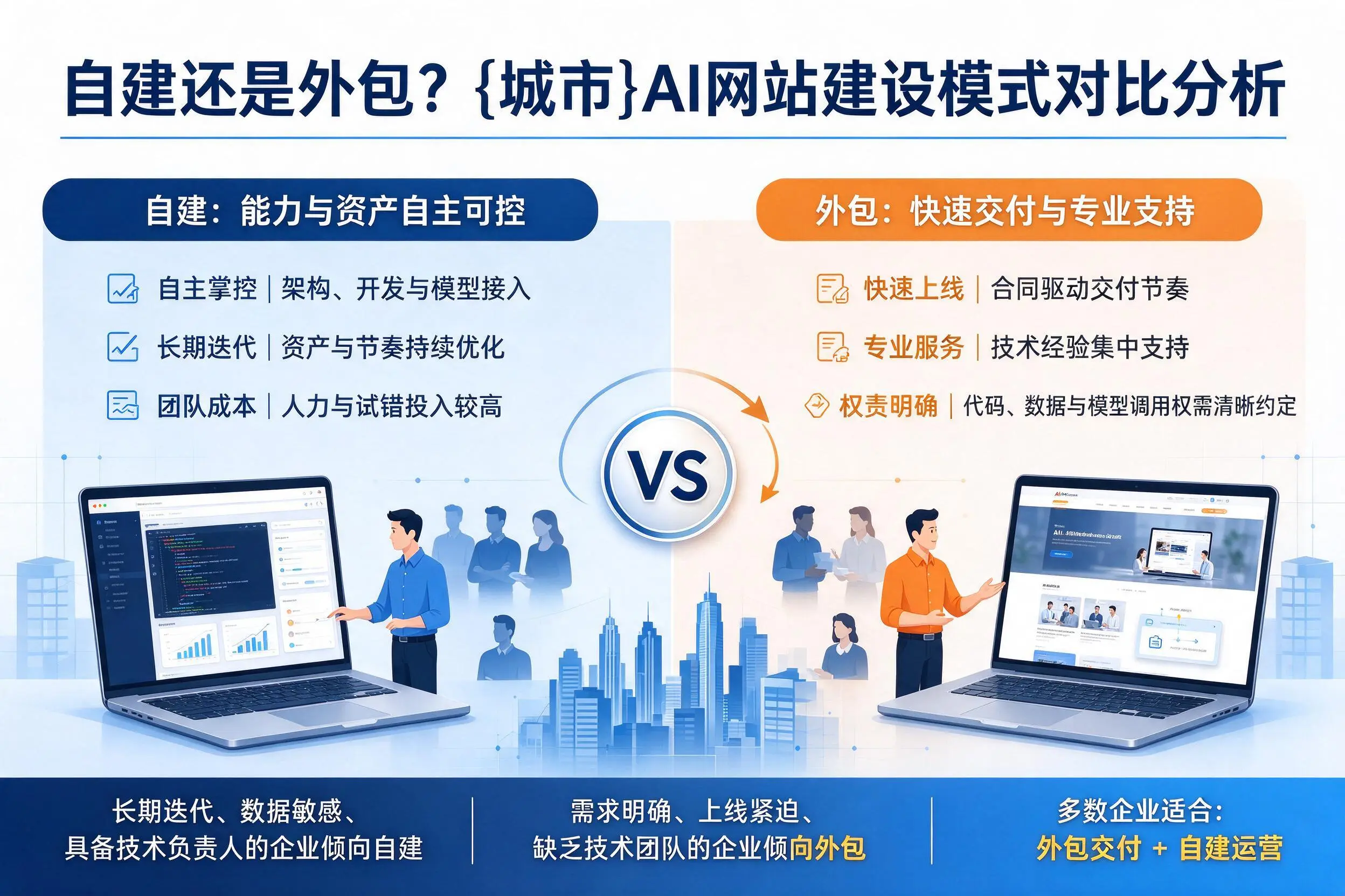 自建还是外包？鸡西AI网站建设模式对比分析